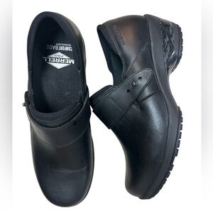 MERRELL Pro Comfort Base Black Leather Valetta Slip On Shoe Women’s 7